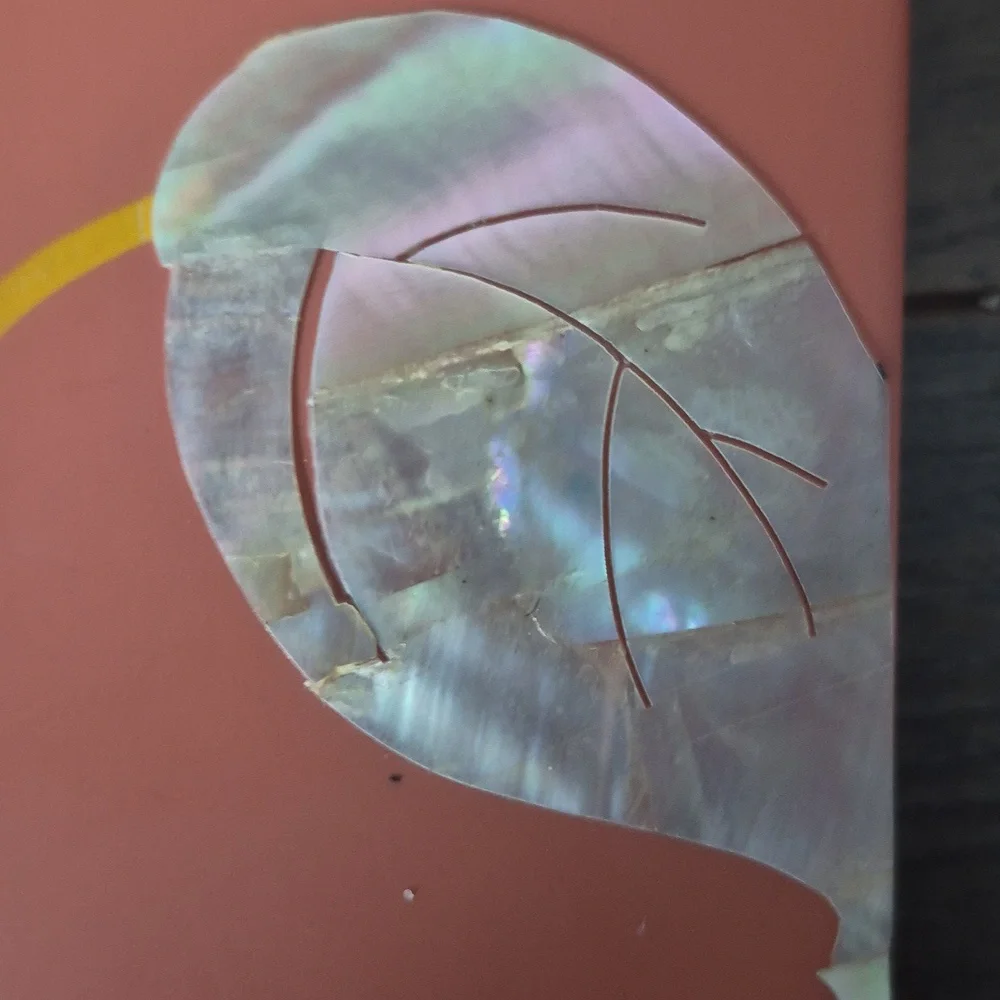 Abalone leaf frame, 4 X 6 Picture Opening, Coral Color